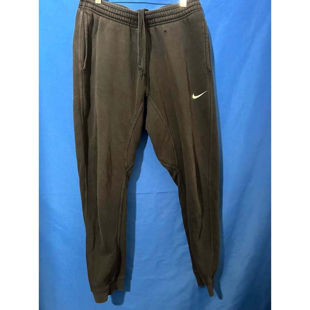 Nike Mens Club Fleece Joggers Black Charcoal Sweatpants Sz M Athleisure *Sm Hole